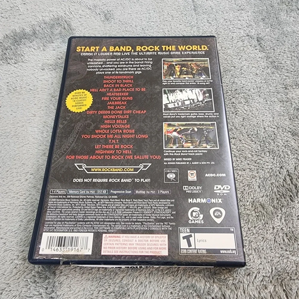AC/DC Live: Rock Band Track Pack Playstation 2 PS2 Video Game Complete CIB
